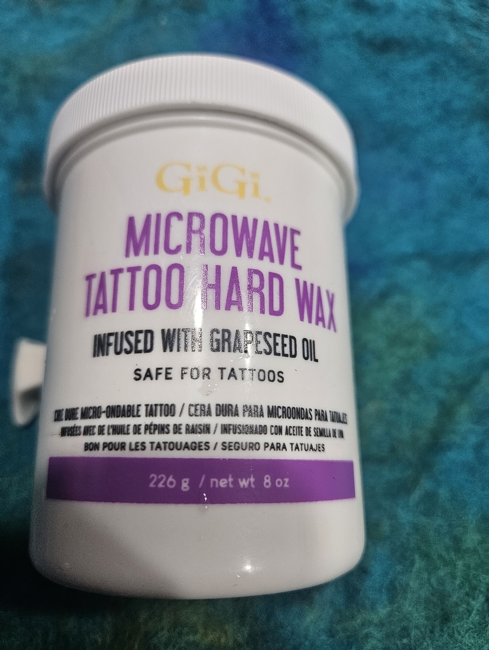 Microwave Tattoo Hard Wax — White Jar with Purple Label
